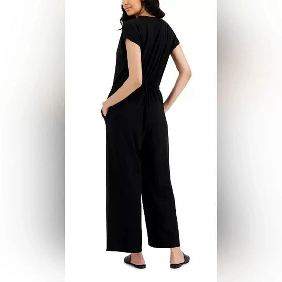 Eileen Fisher cap sleeve wide leg jumpsuit - Picture 2 of 7